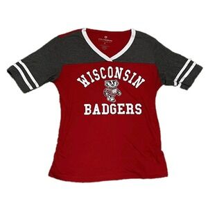 Womens Wisconsin Badgers T Shirt Colosseum SOFT Tagless Size Small S